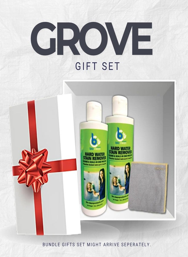GROVE 2x Bio-Clean 10 oz Hard Water Stain Remover Bundle with Microfiber Cloth – Removes Mineral Deposits and Spots from Glass, Tile, and Chrome Surfaces – Gift Set (3 Items) - Image 5